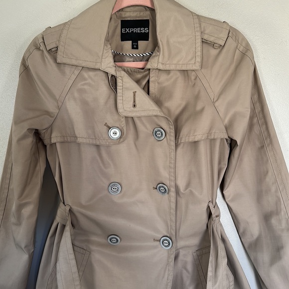 Express Double Breasted Trench Coat - Khaki - XS - Picture 10 of 15
